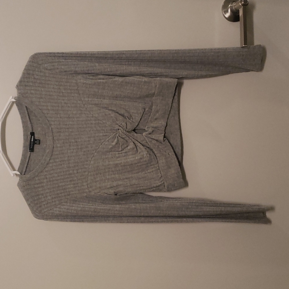 Grey Long Sleeve Crop top